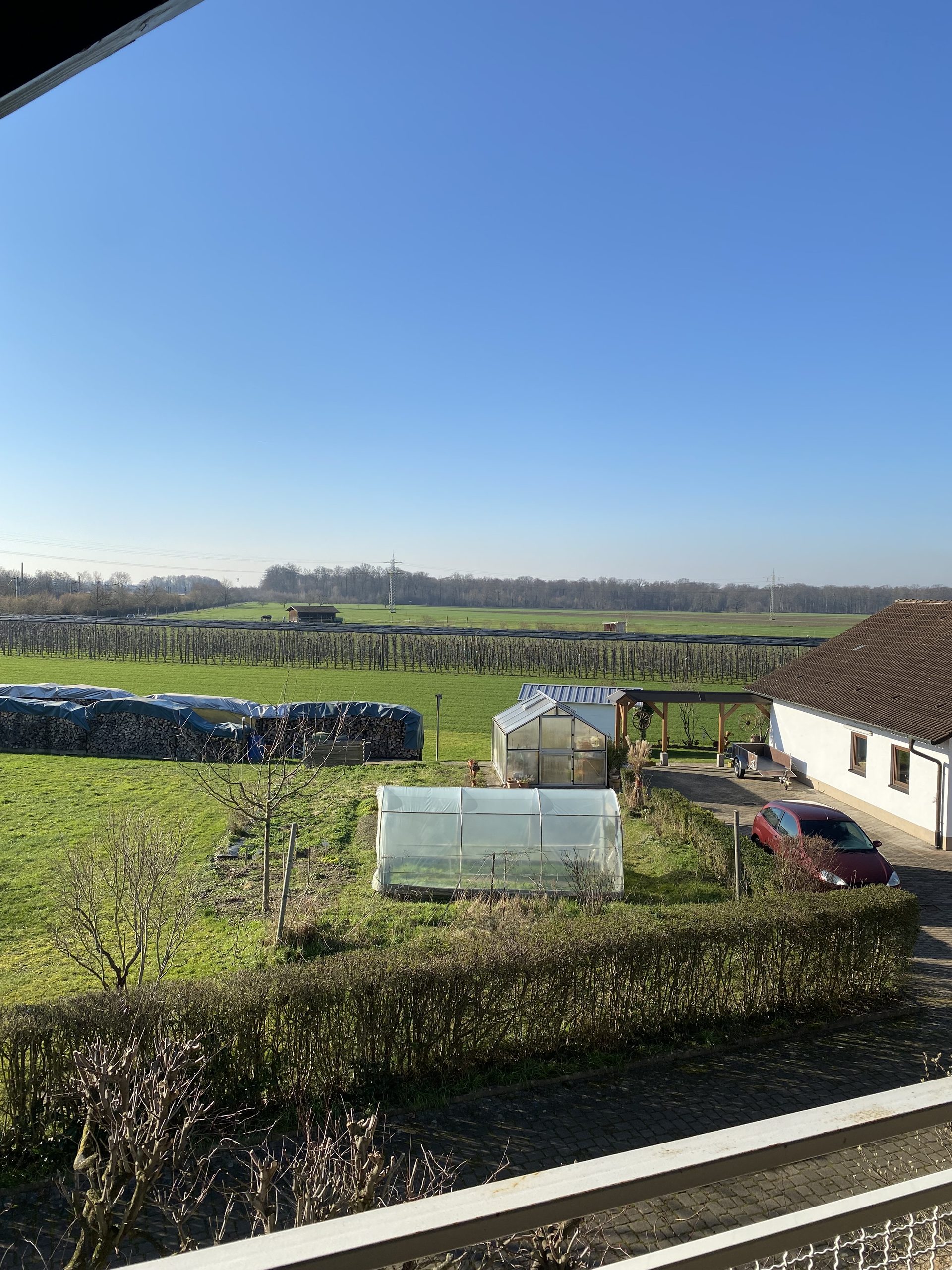 Balkon und Ausblick des Appartements Am Waldweg